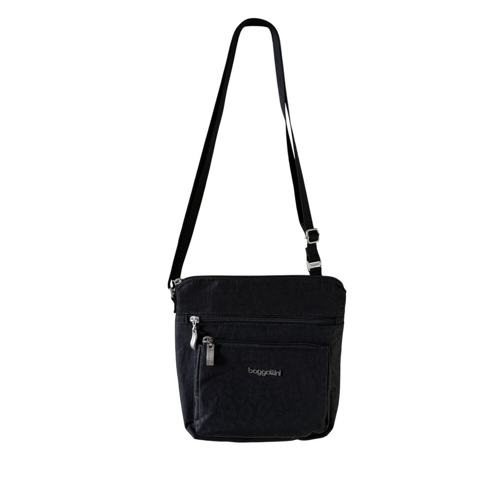 Baggallini Modern Pocket Adjustable Strap Crossbody Bag Black Cheetah